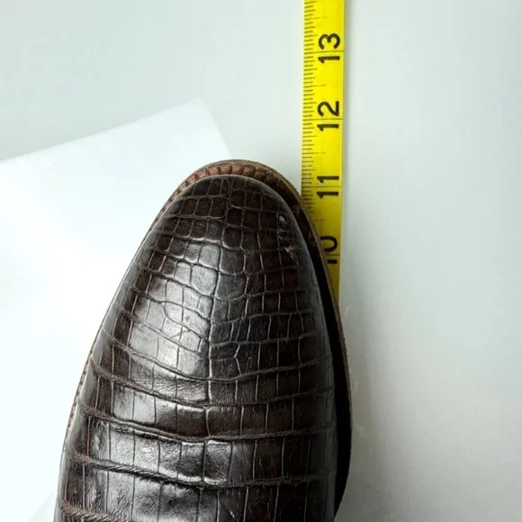 L.F. Lidfort Italy Fatte a Mano Derby Dress Shoes Mens‎ 41 Alligator Crocodile