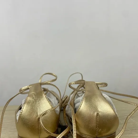 LILLY PULITZER Fit to be Tied Gladiator Sandals in Metallic Gold tassels 6.5 M