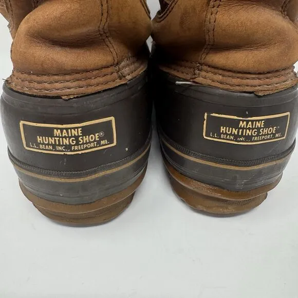 LL BEAN Men's 10 SHERLING Lined Vintage Snow Duck Boots