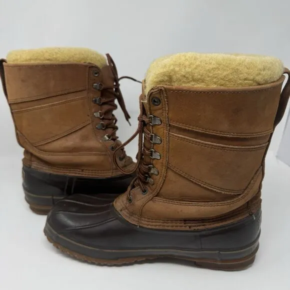 LL BEAN Men's 10 SHERLING Lined Vintage Snow Duck Boots