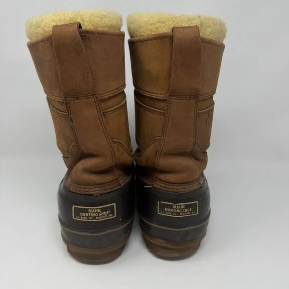 LL BEAN Men's 10 SHERLING Lined Vintage Snow Duck Boots