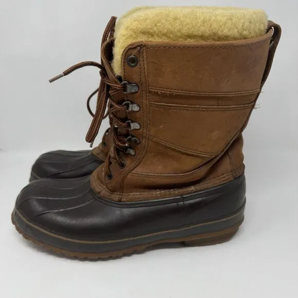 LL BEAN Men's 10 SHERLING Lined Vintage Snow Duck Boots