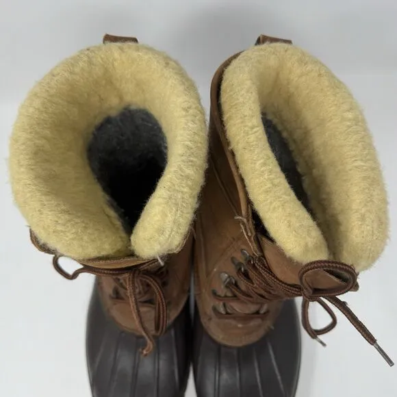 LL BEAN Men's 10 SHERLING Lined Vintage Snow Duck Boots