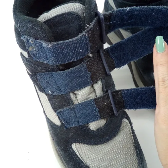 L.L. Bean Snow Boots Suede Leather Navy Blue Gray 6 M Skiing Slopes Vacation