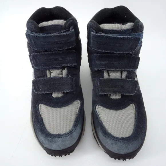 L.L. Bean Snow Boots Suede Leather Navy Blue Gray 6 M Skiing Slopes Vacation