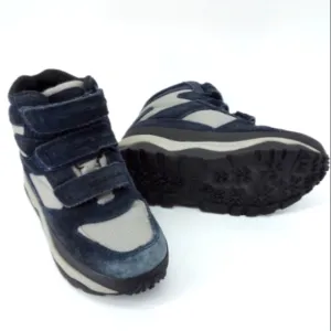 L.L. Bean Snow Boots Suede Leather Navy Blue Gray 6 M Skiing Slopes Vacation