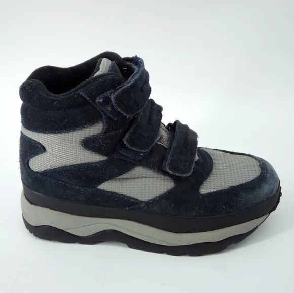 L.L. Bean Snow Boots Suede Leather Navy Blue Gray 6 M Skiing Slopes Vacation