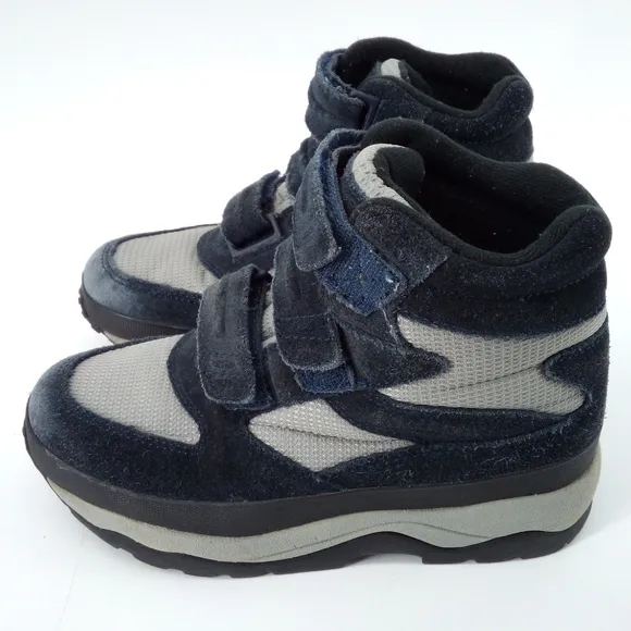 L.L. Bean Snow Boots Suede Leather Navy Blue Gray 6 M Skiing Slopes Vacation