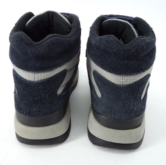 L.L. Bean Snow Boots Suede Leather Navy Blue Gray 6 M Skiing Slopes Vacation