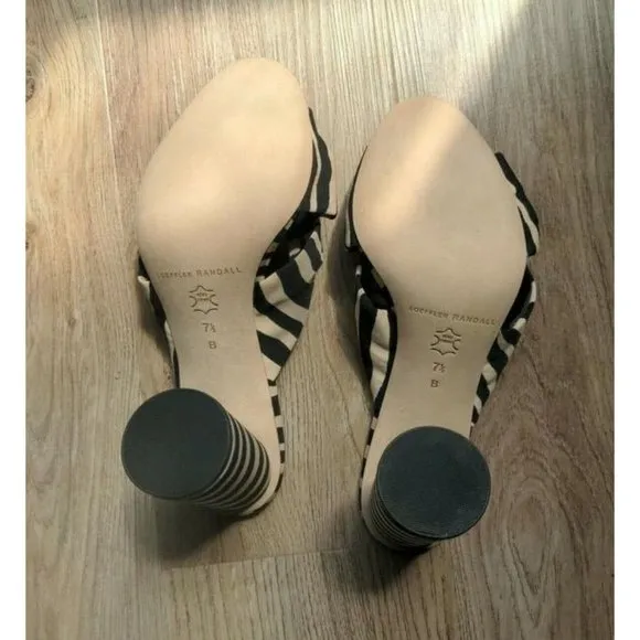 Loeffler Randall Black Coco Zebra Knot Sandals Regular M B