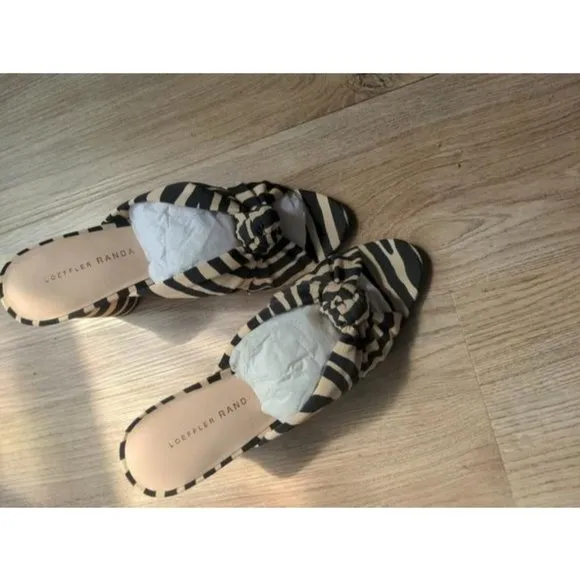 Loeffler Randall Black Coco Zebra Knot Sandals Regular M B