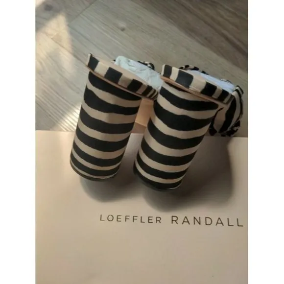 Loeffler Randall Black Coco Zebra Knot Sandals Regular M B