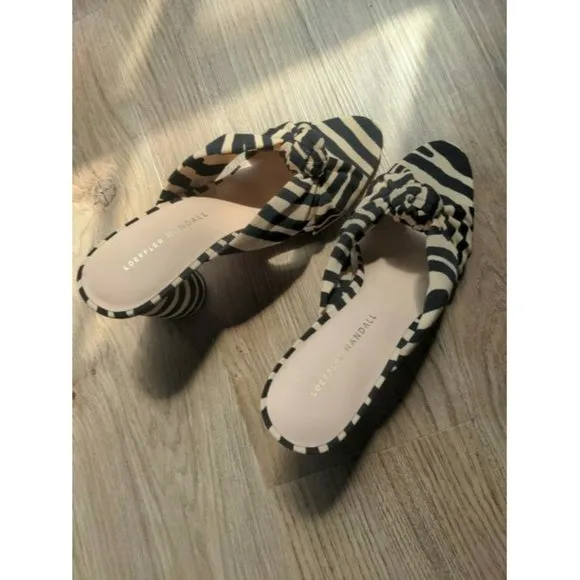 Loeffler Randall Black Coco Zebra Knot Sandals Regular M B