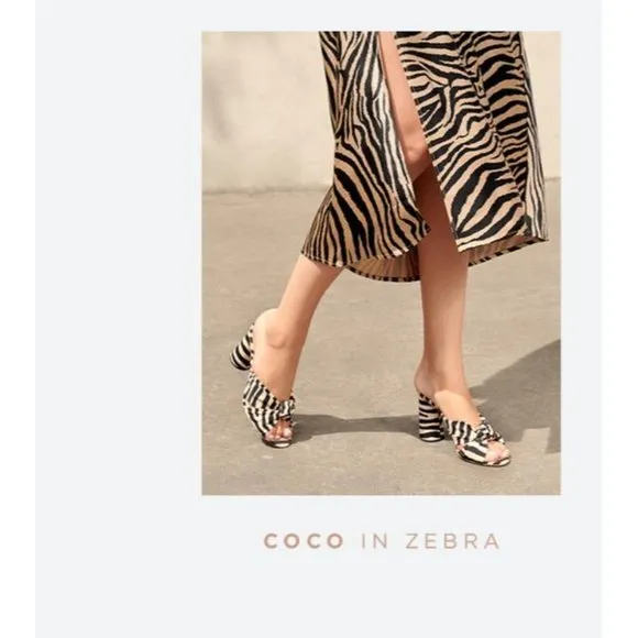 Loeffler Randall Black Coco Zebra Knot Sandals Regular M B