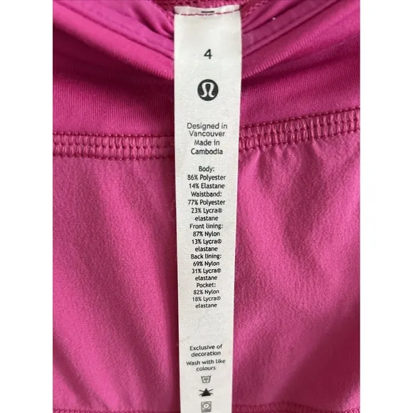 Lululemon Pace Rival Mid-Rise Tennis Skirt Sonic Pink Zip Pocket Women's Size 4