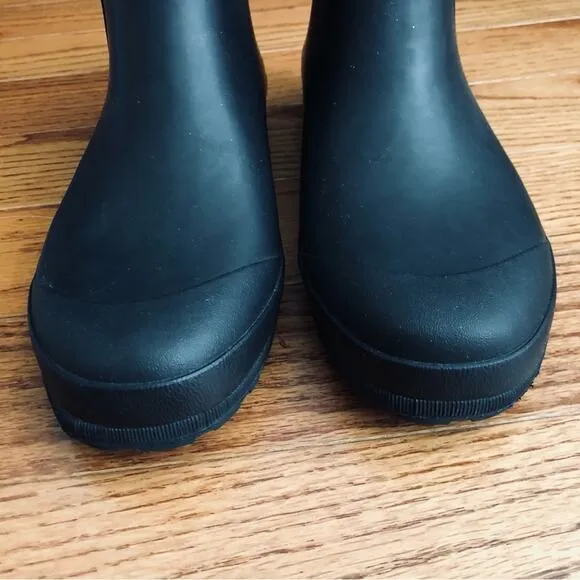 Madewell RARE The Zip-Up Lugsole Black Rain Boot Women’s Size 8 NWT