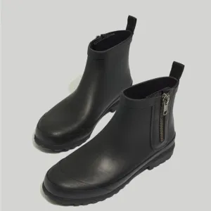 Madewell RARE The Zip-Up Lugsole Black Rain Boot Women’s Size 8 NWT