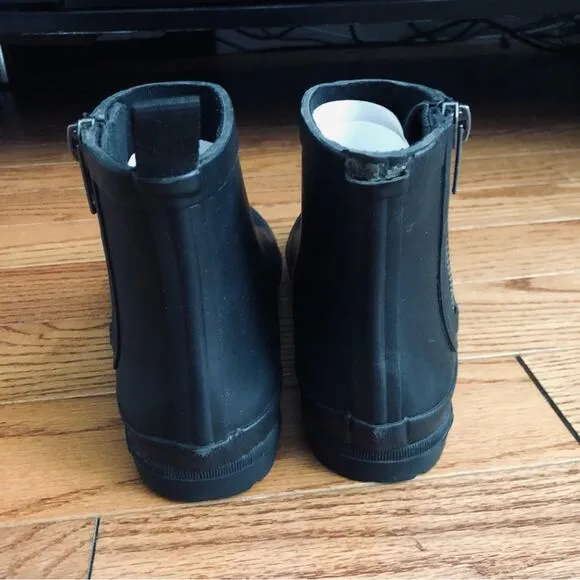 Madewell RARE The Zip-Up Lugsole Black Rain Boot Women’s Size 8 NWT