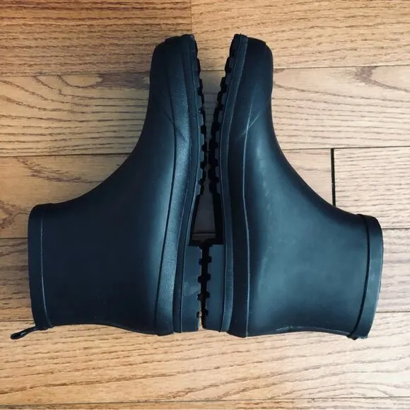 Madewell RARE The Zip-Up Lugsole Black Rain Boot Women’s Size 8 NWT