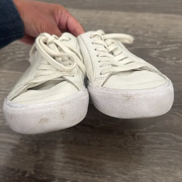 Madewell Sidewalk Low-Top Sneakers in Leather White Womens Size 6.5 Casual Shoes