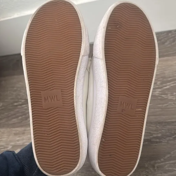 Madewell Sidewalk Low-Top Sneakers in Leather White Womens Size 6.5 Casual Shoes