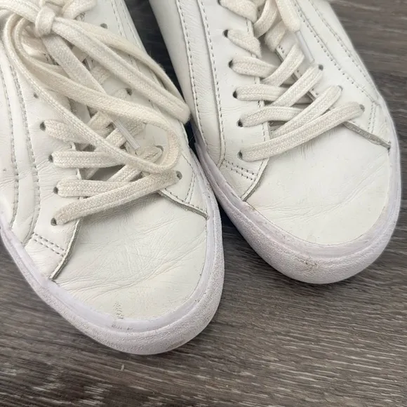 Madewell Sidewalk Low-Top Sneakers in Leather White Womens Size 6.5 Casual Shoes