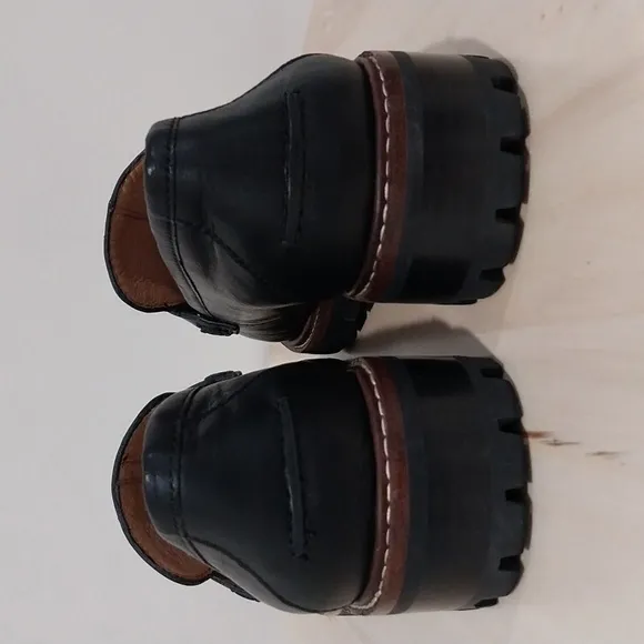 Madewell The Corinne Lugsole Loafers Shoes Size 6 Black Leather Classic Casual