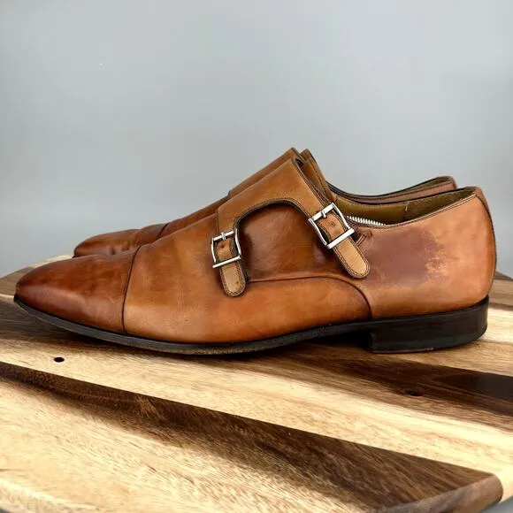 Magnanni Benetiez II Men's Size 14 M Double Monk Strap Brown Dress Shoes