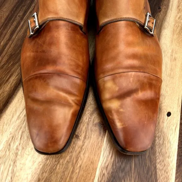 Magnanni Benetiez II Men's Size 14 M Double Monk Strap Brown Dress Shoes