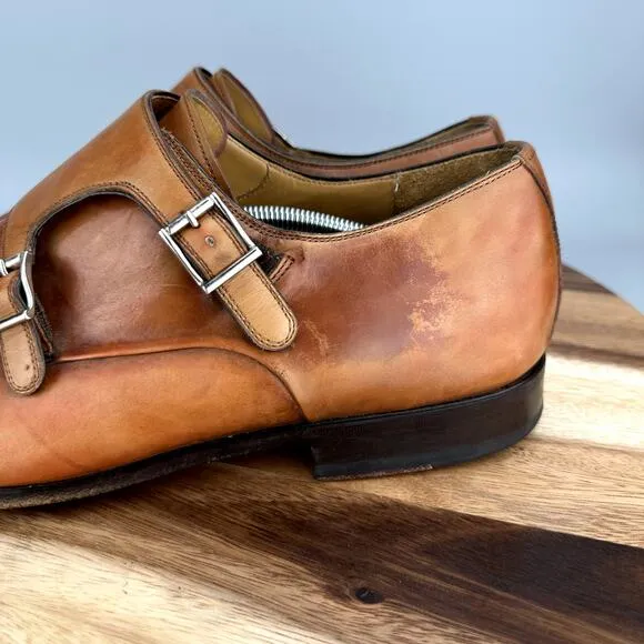 Magnanni Benetiez II Men's Size 14 M Double Monk Strap Brown Dress Shoes