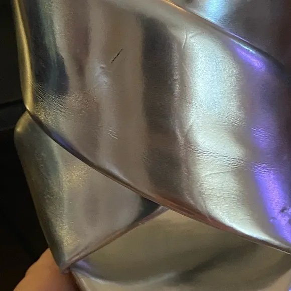 Maison Margiela Silver Crossover Sandals 38