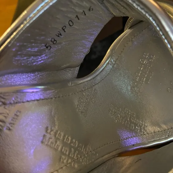 Maison Margiela Silver Crossover Sandals 38