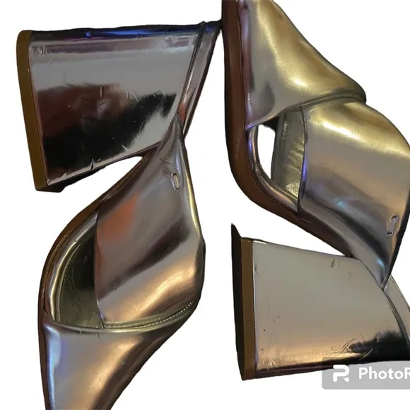 Maison Margiela Silver Crossover Sandals 38