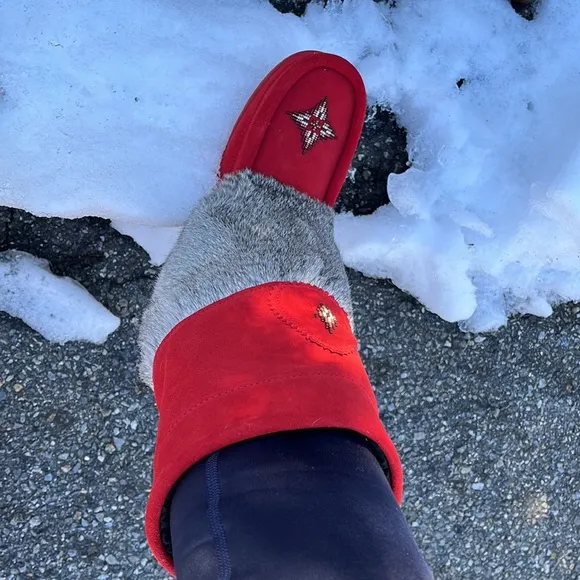 Manitobah Mukluk Rabbit Fur Snowy Owl’s Snow ❄️ and Rain Boots Red 6