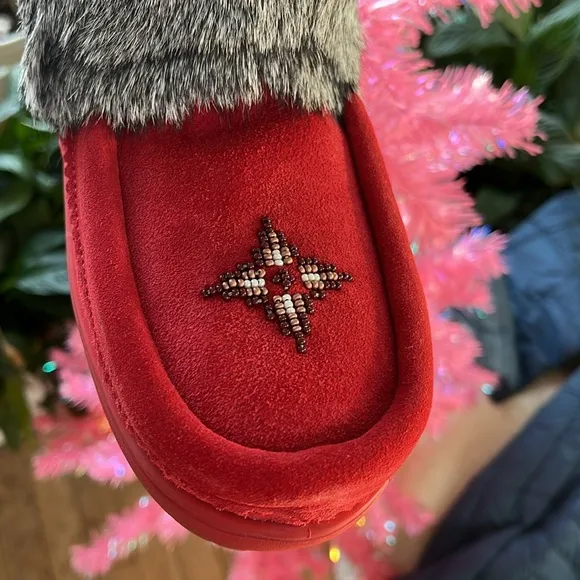 Manitobah Mukluk Rabbit Fur Snowy Owl’s Snow ❄️ and Rain Boots Red 6