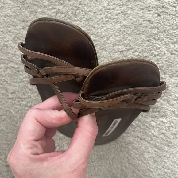 Manolo Blahnik Brown Leather Slide Sandals Size 38 US 8