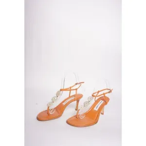Manolo Blahnik Orange Shell Sandals