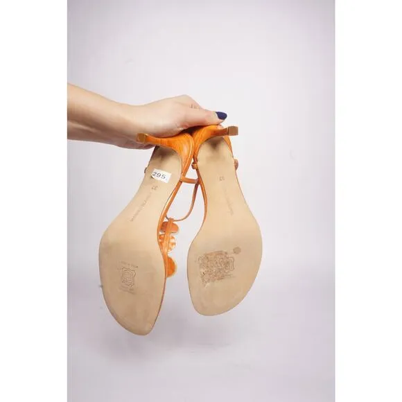 Manolo Blahnik Orange Shell Sandals