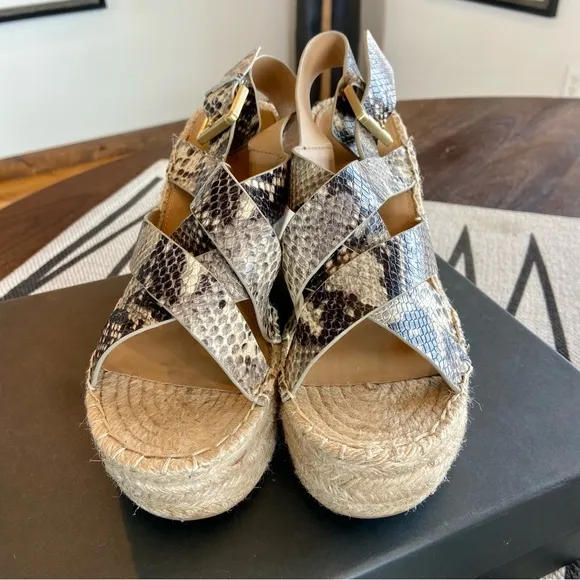 Marc Fisher WedgesEspadrille Snake Print LeatherPlatform Mlalenni