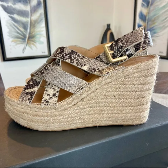 Marc Fisher WedgesEspadrille Snake Print LeatherPlatform Mlalenni