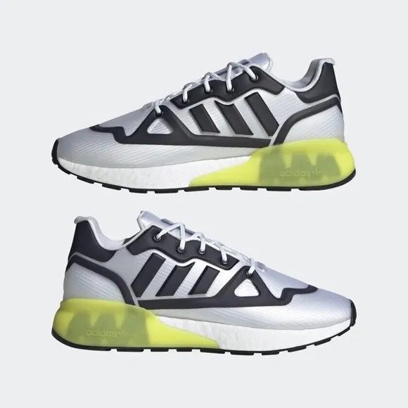 MEN'S Adidas Originals ZX 2K Boost Futureshell White Acid Yellow G55509