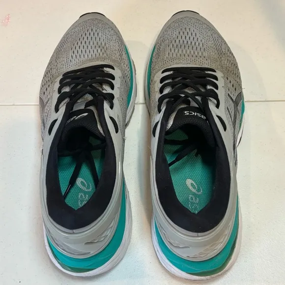 Men’s ASICS Gel-Kayano Size 10 Gray &amp; Teal | Stability Running Shoes