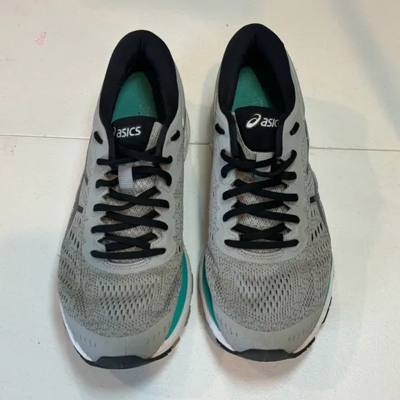 Men’s ASICS Gel-Kayano Size 10 Gray &amp; Teal | Stability Running Shoes