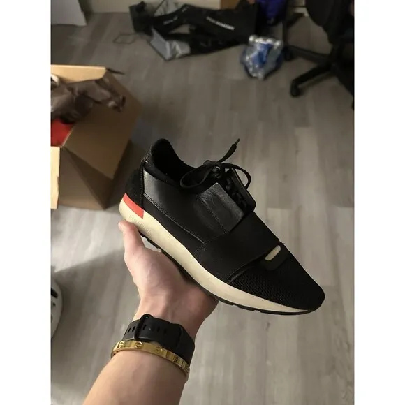 Men’s Balenciaga Mesh Race Runner Size 40 Sneaker Red