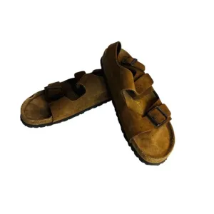 Mens Birkenstocks Milano Suede Leather Sandals Comfort‎ Slides Brown EU 44