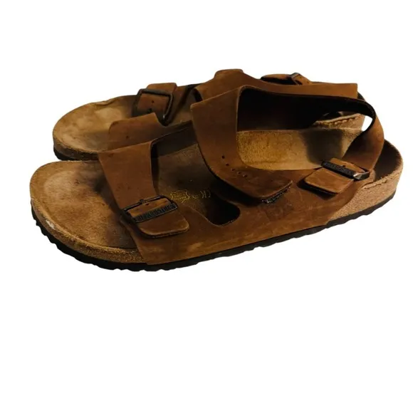 Mens Birkenstocks Milano Suede Leather Sandals Comfort‎ Slides Brown EU 44