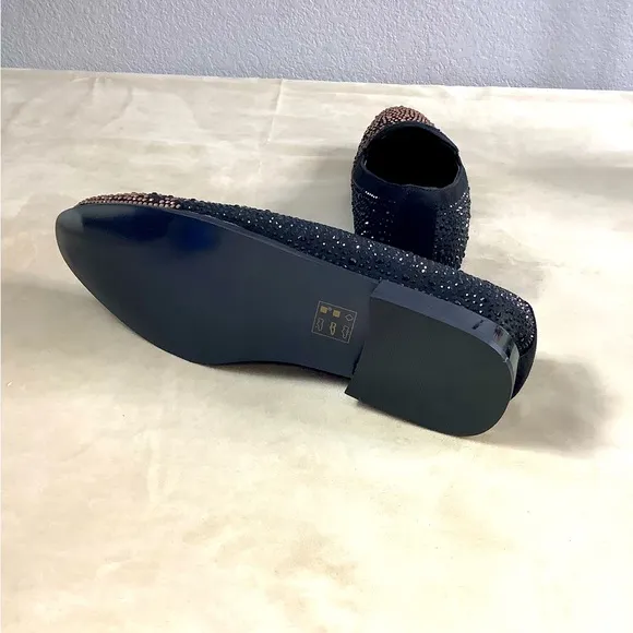 Men’s Dress Shoes Bolzano Onyx Rose Gold Rhinestone Shoes Size: 10.5