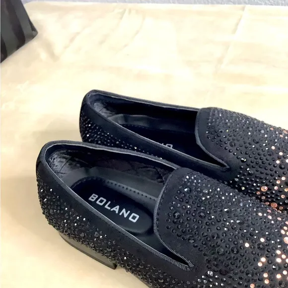 Men’s Dress Shoes Bolzano Onyx Rose Gold Rhinestone Shoes Size: 10.5