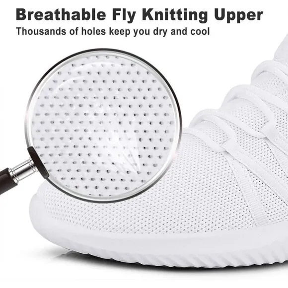 Mens White Shoes Comfortable Fashion Non Slip Sneakers