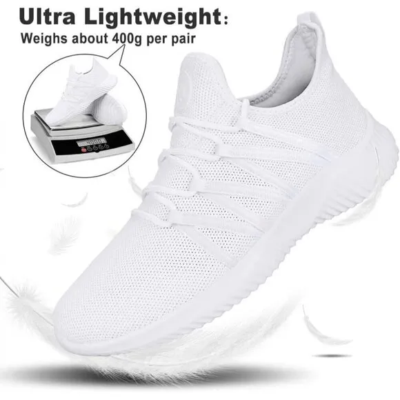 Mens White Shoes Comfortable Fashion Non Slip Sneakers